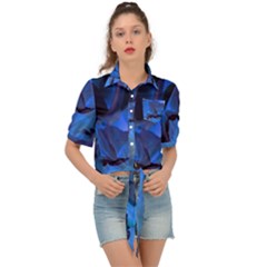 Peony In Blue Tie Front Shirt 