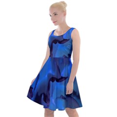 Peony In Blue Knee Length Skater Dress by LavishWithLove