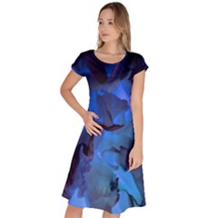 Peony In Blue Classic Short Sleeve Dress by LavishWithLove