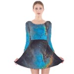 Pacman Nebula (NGC281) Long Sleeve Velvet Skater Dress