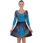 Pacman Nebula (NGC281) Quarter Sleeve Skater Dress