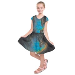 Pacman Nebula (ngc281) Kids  Short Sleeve Dress