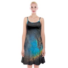 Pacman Nebula (ngc281) Spaghetti Strap Velvet Dress