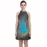 Pacman Nebula (NGC281) Velvet Halter Neckline Dress 