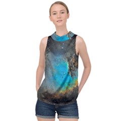 Pacman Nebula (ngc281) High Neck Satin Top