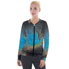 Pacman Nebula (ngc281) Velvet Zip Up Jacket