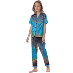 Pacman Nebula (ngc281) Kids  Satin Short Sleeve Pajamas Set