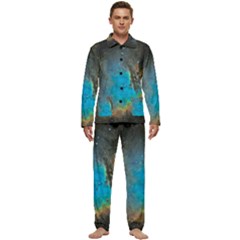 Pacman Nebula (ngc281) Men s Long Sleeve Velvet Pocket Pajamas Set