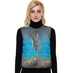 Pacman Nebula (ngc281) Women s Short Button Up Puffer Vest