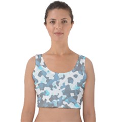 Camouflageblancbleu Velvet Crop Top by kcreatif