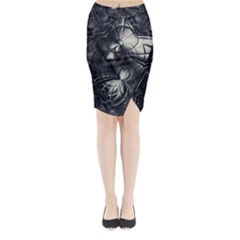 Charcoal Faker Midi Wrap Pencil Skirt by MRNStudios