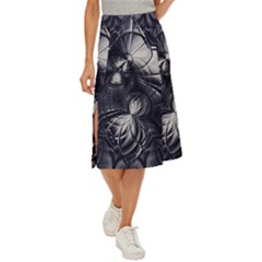 Charcoal Faker Midi Panel Skirt