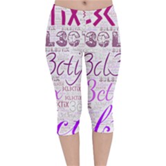 3cl3ctix Wordart Velvet Capri Leggings  by 3cl3ctix