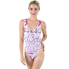 3cl3ctix Wordart High Leg Strappy Swimsuit by 3cl3ctix