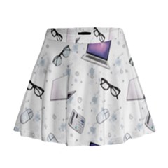 Computer Work Mini Flare Skirt by SychEva