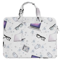 Computer Work Macbook Pro Double Pocket Laptop Bag by SychEva