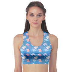 Notepads Pens And Pencils Sports Bra by SychEva