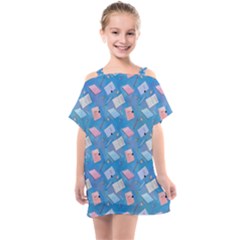 Notepads Pens And Pencils Kids  One Piece Chiffon Dress by SychEva