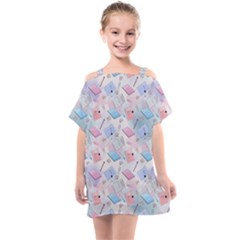 Notepads Pens And Pencils Kids  One Piece Chiffon Dress by SychEva