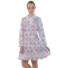 Notepads Pens And Pencils All Frills Chiffon Dress by SychEva