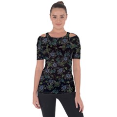 Moody Flora Shoulder Cut Out Short Sleeve Top by BubbSnugg