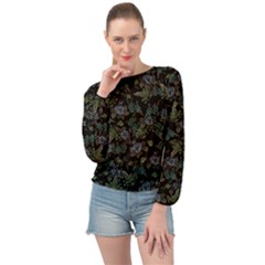 Moody Flora Banded Bottom Chiffon Top