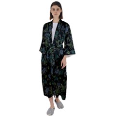 Moody Flora Maxi Satin Kimono by BubbSnugg