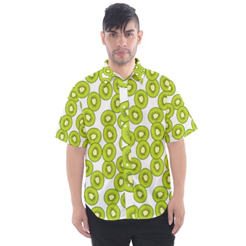 Kiwi Pattern Men s Short Sleeve Shirt by Valentinaart