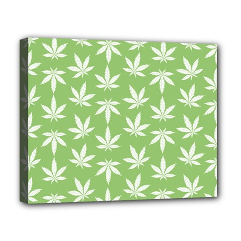 Weed Pattern Deluxe Canvas 20  X 16  (stretched) by Valentinaart