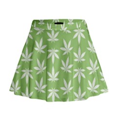 Weed Pattern Mini Flare Skirt by Valentinaart