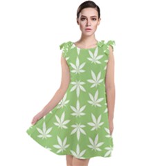 Weed Pattern Tie Up Tunic Dress by Valentinaart