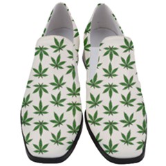 Weed Pattern Women Slip On Heel Loafers by Valentinaart