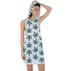 Weed Pattern Racer Back Hoodie Dress by Valentinaart