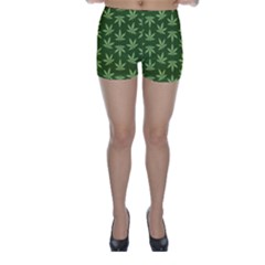 Weed Pattern Skinny Shorts by Valentinaart