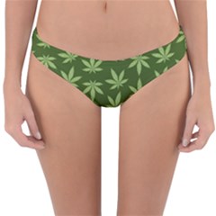 Weed Pattern Reversible Hipster Bikini Bottoms by Valentinaart