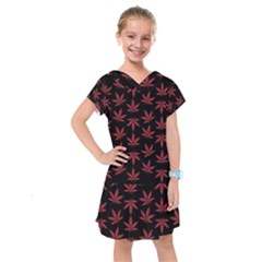 Weed Pattern Kids  Drop Waist Dress by Valentinaart