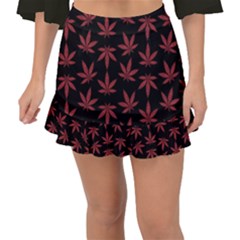 Weed Pattern Fishtail Mini Chiffon Skirt by Valentinaart