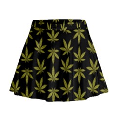 Weed Pattern Mini Flare Skirt by Valentinaart