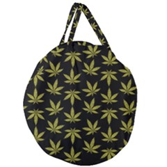 Weed Pattern Giant Round Zipper Tote by Valentinaart