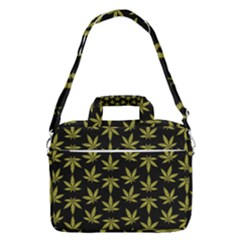 Weed Pattern Macbook Pro Shoulder Laptop Bag  by Valentinaart