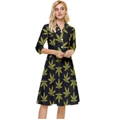 Weed Pattern Classy Knee Length Dress by Valentinaart