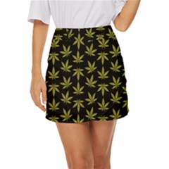 Weed Pattern Mini Front Wrap Skirt by Valentinaart