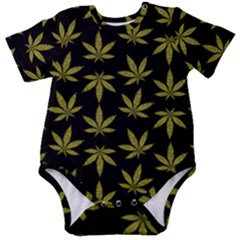 Weed Pattern Baby Short Sleeve Onesie Bodysuit by Valentinaart
