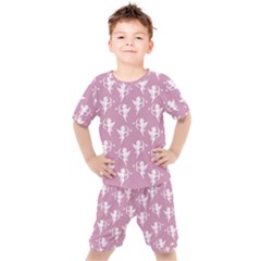 Cupid Pattern Kids  Tee And Shorts Set by Valentinaart