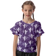 Cupid Pattern Kids  Cut Out Flutter Sleeves by Valentinaart