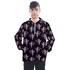 Cupid Pattern Men s Half Zip Pullover by Valentinaart