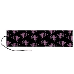 Cupid Pattern Roll Up Canvas Pencil Holder (l) by Valentinaart