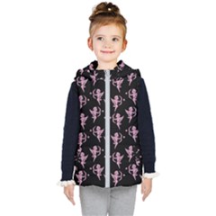 Cupid Pattern Kids  Hooded Puffer Vest by Valentinaart