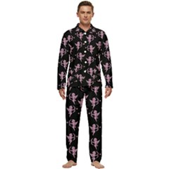 Cupid Pattern Men s Long Sleeve Velvet Pocket Pajamas Set by Valentinaart