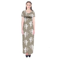 Cupid Pattern Short Sleeve Maxi Dress by Valentinaart